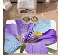 PLAGDECNA Absorbent Pet Feeding Mat, Large Dog & Cat Food Mat With Quick-Dry Pu Leather & Anti-Slip Base, Northern Lights Painting Pet Placemat For Water/Food Bowls & Automatic Feeders, 60x40cm