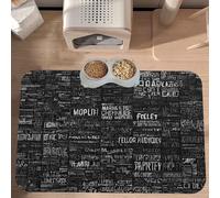 PLAGDECNA Absorbent Pet Feeding Mat, Large Dog & Cat Food Mat With Quick-Dry Pu Leather & Anti-Slip Base, Programmer Programming Code Pet Placemat For Water/Food Bowls & Automatic Feeders, 60x40cm