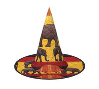 Plagdecna Adjustable Foldable Witch Hat For Women Adults Halloween Party Decoration, African Elephant Pointed Wizard Cap, Lightweight Costume Accessory For Cosplay Carnival, 1 PCS