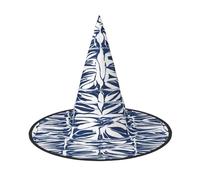 Plagdecna Adjustable Foldable Witch Hat For Women Adults Halloween Party Decoration, Blue Polynesian Maori Tribal Pointed Wizard Cap, Lightweight Costume Accessory For Cosplay Carnival, 3 Pcs