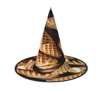Plagdecna Adjustable Foldable Witch Hat For Women Adults Halloween Party Decoration, Ice Cream Pointed Wizard Cap, Lightweight Costume Accessory For Cosplay Carnival, 1 PCS