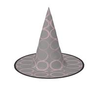 Plagdecna Adjustable Foldable Witch Hat For Women Adults Halloween Party Decoration, Quatrefoil Grey Pointed Wizard Cap, Lightweight Costume Accessory For Cosplay Carnival, 2 Pcs