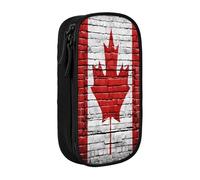 Plagdecna Double Layer Pencil Case for Girls & Boys, Canadian Flag Pencil Box, Large Capacity School Supplies Organizer, Durable Oxford Fabric Zippered Stationery Bag for Students Teens
