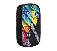 Plagdecna Double Layer Pencil Case for Girls & Boys, Exotic Tribe Tie Dye Pencil Box, Large Capacity School Supplies Organizer, Durable Oxford Fabric Zippered Stationery Bag for Students Teens