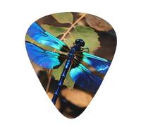 PLAGDECNA Guitar Picks Variety Pack 108 PCS, black and blue dragonfly Smooth-Edged ABS Plectrums for Guitar & Ukulele, 3 Thickness Options (0.46mm, 0.71mm, 0.96mm), Clear Sound Bright/Warm Tones