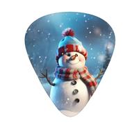 PLAGDECNA Guitar Picks Variety Pack 108 PCS, Christmas Snowman Smooth-Edged ABS Plectrums for Guitar & Ukulele, 3 Thickness Options (0.46mm, 0.71mm, 0.96mm), Clear Sound Bright/Warm Tones