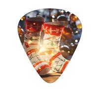 PLAGDECNA Guitar Picks Variety Pack 108 PCS, Christmas socks Smooth-Edged ABS Plectrums for Guitar & Ukulele, 3 Thickness Options (0.46mm, 0.71mm, 0.96mm), Clear Sound Bright/Warm Tones