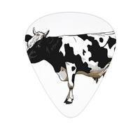 PLAGDECNA Guitar Picks Variety Pack 108 PCS, Cow in Black and White Smooth-Edged ABS Plectrums for Guitar & Ukulele, 3 Thickness Options (0.46mm, 0.71mm, 0.96mm), Clear Sound Bright/Warm Tones