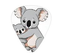 PLAGDECNA Guitar Picks Variety Pack 108 PCS, Cute Koala MOM and Baby Smooth-Edged ABS Plectrums for Guitar & Ukulele, 3 Thickness Options (0.46mm, 0.71mm, 0.96mm), Clear Sound Bright/Warm Tones