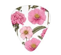 PLAGDECNA Guitar Picks Variety Pack 108 PCS, Garden Peony Smooth-Edged ABS Plectrums for Guitar & Ukulele, 3 Thickness Options (0.46mm, 0.71mm, 0.96mm), Clear Sound Bright/Warm Tones