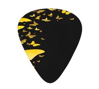 PLAGDECNA Guitar Picks Variety Pack 108 PCS, Gold White Butterflies Black Smooth-Edged ABS Plectrums for Guitar & Ukulele, 3 Thickness Options (0.46mm, 0.71mm, 0.96mm), Clear Sound Bright/Warm Tones