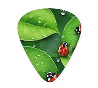 PLAGDECNA Guitar Picks Variety Pack 108 PCS, Leaves and Ladybugs Smooth-Edged ABS Plectrums for Guitar & Ukulele, 3 Thickness Options (0.46mm, 0.71mm, 0.96mm), Clear Sound Bright/Warm Tones