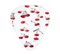 PLAGDECNA Guitar Picks Variety Pack 108 PCS, lovely sweet red cherry Smooth-Edged ABS Plectrums for Guitar & Ukulele, 3 Thickness Options (0.46mm, 0.71mm, 0.96mm), Clear Sound Bright/Warm Tones