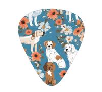 PLAGDECNA Guitar Picks Variety Pack 108 PCS, Sweet Basset Hound Florals Smooth-Edged ABS Plectrums for Guitar & Ukulele, 3 Thickness Options (0.46mm, 0.71mm, 0.96mm), Clear Sound Bright/Warm Tones