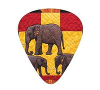 PLAGDECNA Guitar Picks Variety Pack 120 PCS, African Elephant Patchwork Smooth-Edged ABS Plectrums for Guitar & Ukulele, 3 Thickness Options (0.46mm, 0.71mm, 0.96mm), Clear Sound Bright/Warm Tones