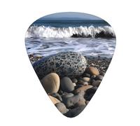 PLAGDECNA Guitar Picks Variety Pack 120 PCS, Beach rock Smooth-Edged ABS Plectrums for Guitar & Ukulele, 3 Thickness Options (0.46mm, 0.71mm, 0.96mm), Clear Sound Bright/Warm Tones