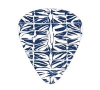 PLAGDECNA Guitar Picks Variety Pack 120 PCS, Blue Polynesian Maori Tribal Smooth-Edged ABS Plectrums for Guitar & Ukulele, 3 Thickness Options (0.46mm, 0.71mm, 0.96mm), Clear Sound Bright/Warm Tones