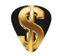 PLAGDECNA Guitar Picks Variety Pack 120 PCS, gold dollar sign Smooth-Edged ABS Plectrums for Guitar & Ukulele, 3 Thickness Options (0.46mm, 0.71mm, 0.96mm), Clear Sound Bright/Warm Tones