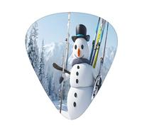 PLAGDECNA Guitar Picks Variety Pack 120 PCS, Hardworking snowman Smooth-Edged ABS Plectrums for Guitar & Ukulele, 3 Thickness Options (0.46mm, 0.71mm, 0.96mm), Clear Sound Bright/Warm Tones