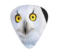 PLAGDECNA Guitar Picks Variety Pack 120 PCS, Snowy Owl Eyes Smooth-Edged ABS Plectrums for Guitar & Ukulele, 3 Thickness Options (0.46mm, 0.71mm, 0.96mm), Clear Sound Bright/Warm Tones