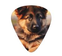 PLAGDECNA Guitar Picks Variety Pack 144 PCS, cute german shepherd puppy Smooth-Edged ABS Plectrums for Guitar & Ukulele, 3 Thickness Options (0.46mm, 0.71mm, 0.96mm), Clear Sound Bright/Warm Tones