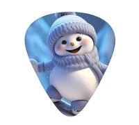 PLAGDECNA Guitar Picks Variety Pack 144 PCS, Cute Snowboard Snowman Smooth-Edged ABS Plectrums for Guitar & Ukulele, 3 Thickness Options (0.46mm, 0.71mm, 0.96mm), Clear Sound Bright/Warm Tones