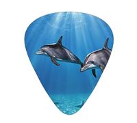 PLAGDECNA Guitar Picks Variety Pack 144 PCS, Dolphins in the sea Smooth-Edged ABS Plectrums for Guitar & Ukulele, 3 Thickness Options (0.46mm, 0.71mm, 0.96mm), Clear Sound Bright/Warm Tones