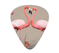 PLAGDECNA Guitar Picks Variety Pack 144 PCS, Flamingos and Flowers Smooth-Edged ABS Plectrums for Guitar & Ukulele, 3 Thickness Options (0.46mm, 0.71mm, 0.96mm), Clear Sound Bright/Warm Tones