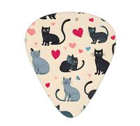 PLAGDECNA Guitar Picks Variety Pack 144 PCS, Happy Walking Kitty Smooth-Edged ABS Plectrums for Guitar & Ukulele, 3 Thickness Options (0.46mm, 0.71mm, 0.96mm), Clear Sound Bright/Warm Tones