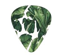 PLAGDECNA Guitar Picks Variety Pack 144 PCS, Tropical Banana Palm Leaf Smooth-Edged ABS Plectrums for Guitar & Ukulele, 3 Thickness Options (0.46mm, 0.71mm, 0.96mm), Clear Sound Bright/Warm Tones