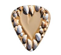 PLAGDECNA Guitar Picks Variety Pack 216 PCS, Beach Sea Shell Sand Print Smooth-Edged ABS Plectrums for Guitar & Ukulele, 3 Thickness Options (0.46mm, 0.71mm, 0.96mm), Clear Sound Bright/Warm Tones