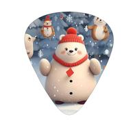 PLAGDECNA Guitar Picks Variety Pack 216 PCS, Cute Animals with Snowman Smooth-Edged ABS Plectrums for Guitar & Ukulele, 3 Thickness Options (0.46mm, 0.71mm, 0.96mm), Clear Sound Bright/Warm Tones