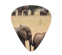 PLAGDECNA Guitar Picks Variety Pack 216 PCS, Elephant Family Print Smooth-Edged ABS Plectrums for Guitar & Ukulele, 3 Thickness Options (0.46mm, 0.71mm, 0.96mm), Clear Sound Bright/Warm Tones