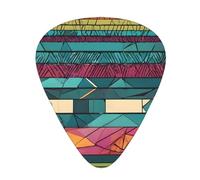 PLAGDECNA Guitar Picks Variety Pack 216 PCS, Ethnic Geometric Smooth-Edged ABS Plectrums for Guitar & Ukulele, 3 Thickness Options (0.46mm, 0.71mm, 0.96mm), Clear Sound Bright/Warm Tones