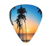 PLAGDECNA Guitar Picks Variety Pack 216 PCS, hawaii beach Smooth-Edged ABS Plectrums for Guitar & Ukulele, 3 Thickness Options (0.46mm, 0.71mm, 0.96mm), Clear Sound Bright/Warm Tones