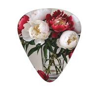 PLAGDECNA Guitar Picks Variety Pack 216 PCS, peony flowers blossom Smooth-Edged ABS Plectrums for Guitar & Ukulele, 3 Thickness Options (0.46mm, 0.71mm, 0.96mm), Clear Sound Bright/Warm Tones