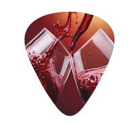 PLAGDECNA Guitar Picks Variety Pack 216 PCS, Red Wine Glass Cheers Smooth-Edged ABS Plectrums for Guitar & Ukulele, 3 Thickness Options (0.46mm, 0.71mm, 0.96mm), Clear Sound Bright/Warm Tones
