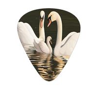 PLAGDECNA Guitar Picks Variety Pack 216 PCS, swan green leaves Smooth-Edged ABS Plectrums for Guitar & Ukulele, 3 Thickness Options (0.46mm, 0.71mm, 0.96mm), Clear Sound Bright/Warm Tones