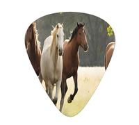 PLAGDECNA Guitar Picks Variety Pack 216 PCS, Various Kinds of Horses Smooth-Edged ABS Plectrums for Guitar & Ukulele, 3 Thickness Options (0.46mm, 0.71mm, 0.96mm), Clear Sound Bright/Warm Tones