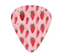 PLAGDECNA Guitar Picks Variety Pack 60 PCS, Cute strawberry Smooth-Edged ABS Plectrums for Guitar & Ukulele, 3 Thickness Options (0.46mm, 0.71mm, 0.96mm), Clear Sound Bright/Warm Tones