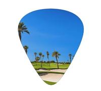 PLAGDECNA Guitar Picks Variety Pack 60 PCS, Golf course by the sea Smooth-Edged ABS Plectrums for Guitar & Ukulele, 3 Thickness Options (0.46mm, 0.71mm, 0.96mm), Clear Sound Bright/Warm Tones