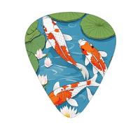 PLAGDECNA Guitar Picks Variety Pack 60 PCS, Japanese Pretty Koi Fish Smooth-Edged ABS Plectrums for Guitar & Ukulele, 3 Thickness Options (0.46mm, 0.71mm, 0.96mm), Clear Sound Bright/Warm Tones