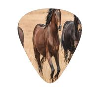 PLAGDECNA Guitar Picks Variety Pack 60 PCS, Three running horses Smooth-Edged ABS Plectrums for Guitar & Ukulele, 3 Thickness Options (0.46mm, 0.71mm, 0.96mm), Clear Sound Bright/Warm Tones