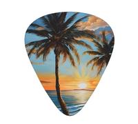 PLAGDECNA Guitar Picks Variety Pack 60 PCS, Tropical Sunset Smooth-Edged ABS Plectrums for Guitar & Ukulele, 3 Thickness Options (0.46mm, 0.71mm, 0.96mm), Clear Sound Bright/Warm Tones