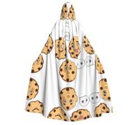 Plagdecna Halloween Cloak For Adults, Gothic Witch Vampire Costume Cape, Chocolate Chip, Unisex Party Robe With Hood For Cosplay, Masquerade & Decor