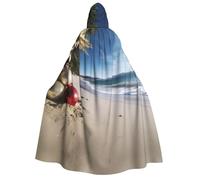 Plagdecna Halloween Cloak For Adults, Gothic Witch Vampire Costume Cape, Christmas Beach, Unisex Party Robe With Hood For Cosplay, Masquerade & Decor