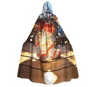 Plagdecna Halloween Cloak For Adults, Gothic Witch Vampire Costume Cape, Christmas Socks, Unisex Party Robe With Hood For Cosplay, Masquerade & Decor