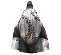 Plagdecna Halloween Cloak For Adults, Gothic Witch Vampire Costume Cape, Cool Grey Baseball, Unisex Party Robe With Hood For Cosplay, Masquerade & Decor