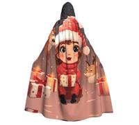 Plagdecna Halloween Cloak For Adults, Gothic Witch Vampire Costume Cape, Cute Christmas Holidays, Unisex Party Robe With Hood For Cosplay, Masquerade & Decor
