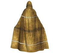 Plagdecna Halloween Cloak For Adults, Gothic Witch Vampire Costume Cape, Egypt Hieroglyphics Print, Unisex Party Robe With Hood For Cosplay, Masquerade & Decor